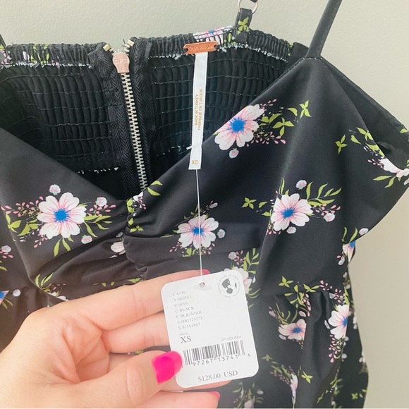 Free People Bubble Mini Dress Black Sz XS - Picture 6 of 11